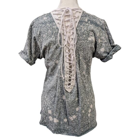 Affliction Charlotte Oak Lace Up Rhinestone Top Small - Picture 5 of 8